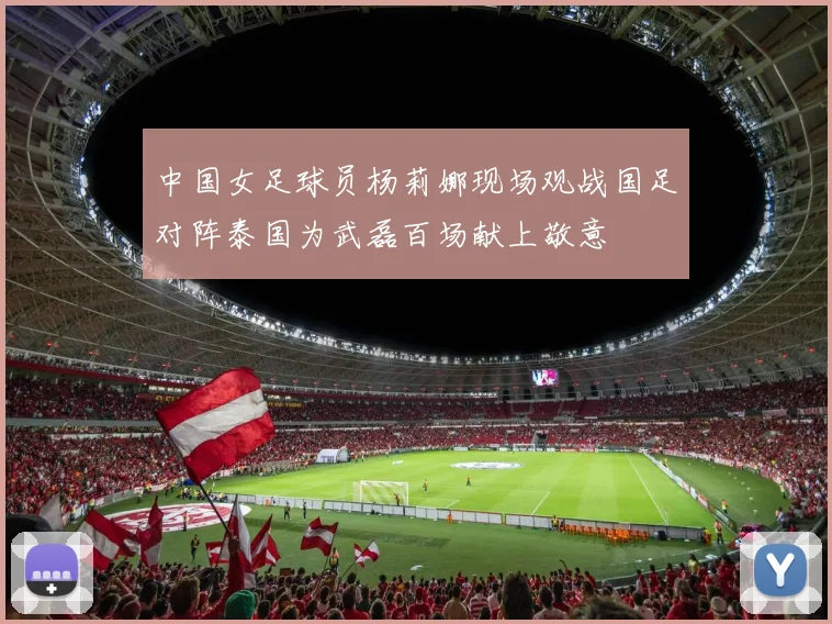 中国女足球员杨莉娜现场观战国足对阵泰国为武磊百场献上敬意